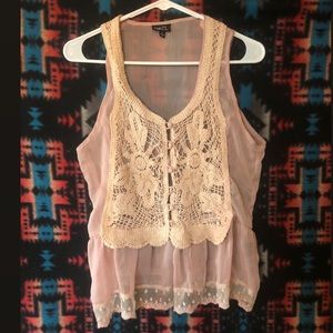 Pink Button Down Tank